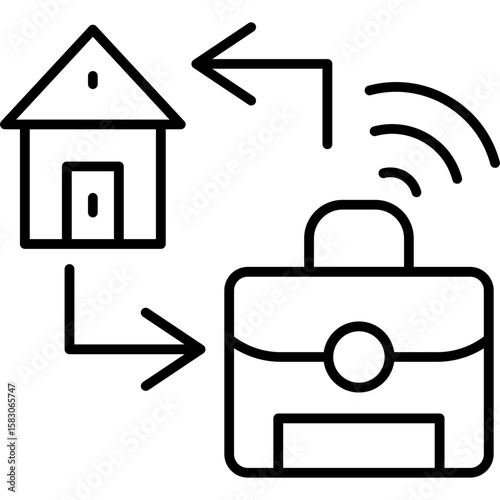 Hybrid Work Icon Vector Element