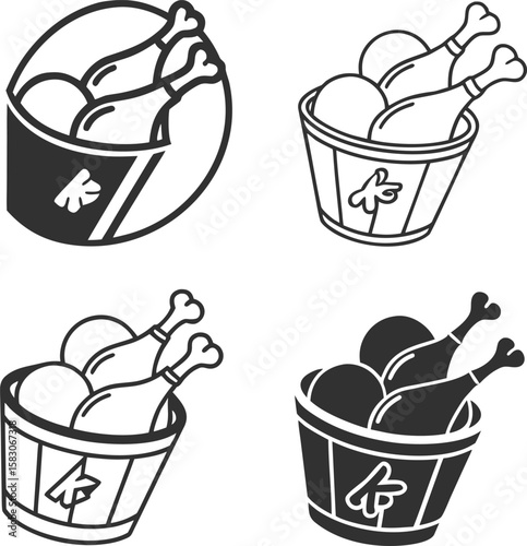 Green apple and fresh fruit in a metal bucket and spade with a basket of flowers vector illustration