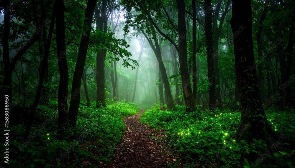 Fototapeta premium Misty forest path