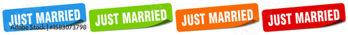 just married sticker. just married sticker set on white background