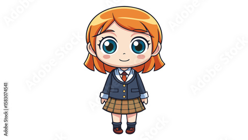 little girl with a big smile cartoon Charector 