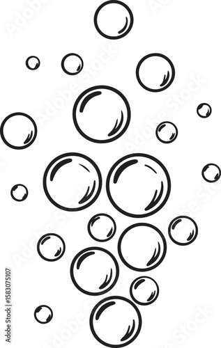 Black and White Floating Bubbles
