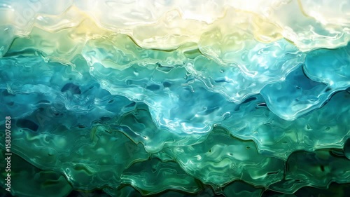 Abstract Video of Flowing Liquid with Gradient Colors and Organic Shapes