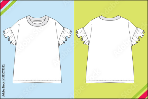 GIRLS OVERSIZE FRILL SLEEVE TEE