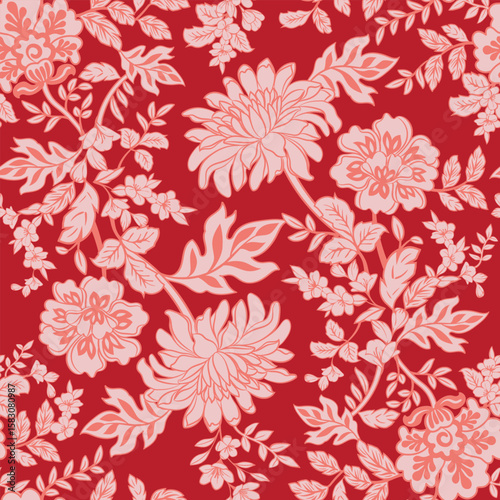 Naklejka red chrysanthemum