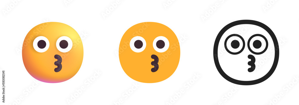 Fototapeta premium Kissing Face Icon 