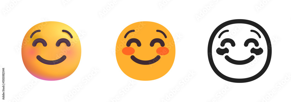 Fototapeta premium Smiling Face with Smiling Eyes Icon 