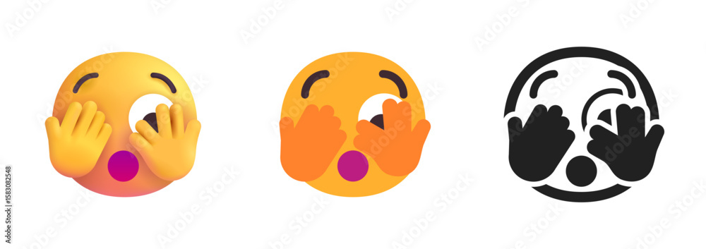 Obraz premium Face with Hand Over Eye Icon 