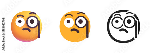 Confused Face with Monocle Icon
