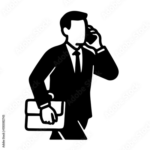 Businessman Walking While on Phone