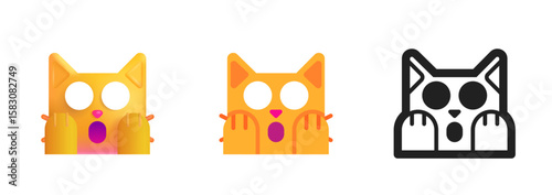 Shocked Cat Face Icon
