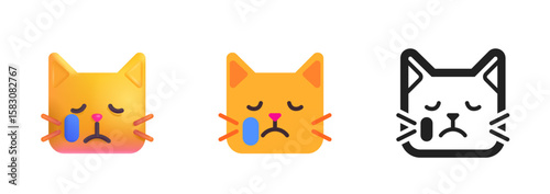 Crying Cat Face Icon

