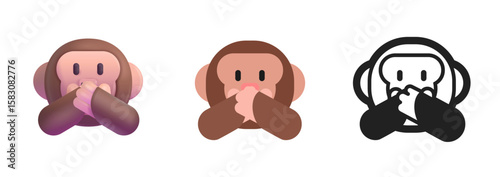 Speak-No-Evil Monkey Icon
