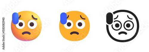 Anxious Face with Sweat Icon
