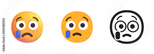 Sad Face with Tear Icon

