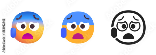 Face with Open Mouth and Cold Sweat Icon
