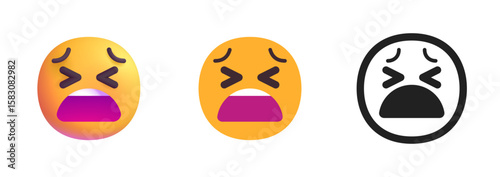 Screaming in Fear Face Icon
