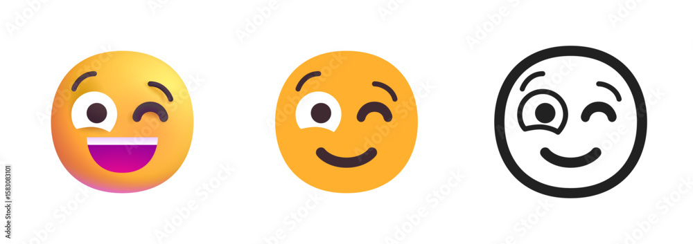 Fototapeta premium Winking Face Emoji 