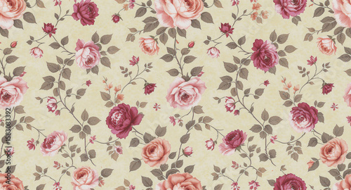 Wallpaper Mural seamless floral pattern Torontodigital.ca