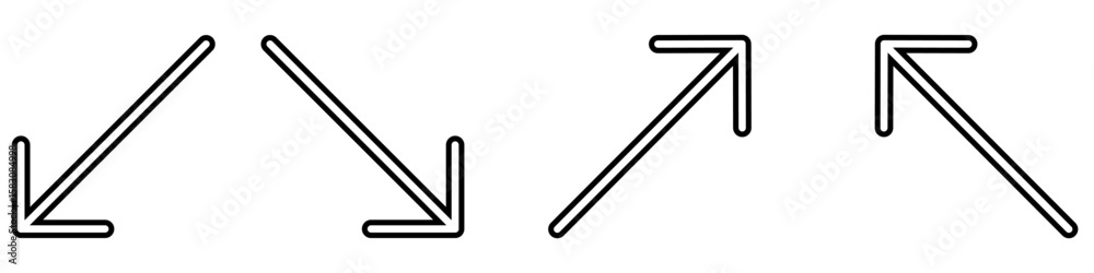 Obraz premium Pointer vector icon set. Arrow illustration sign collection. Direction symbol or logo.