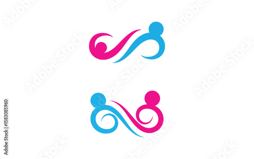 Human care Love adoption group network and social logo design v.69