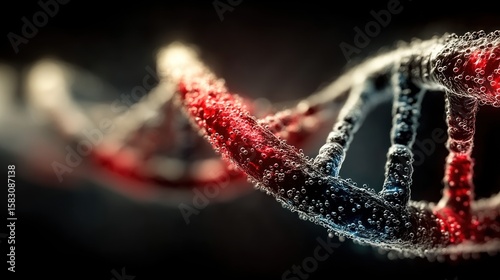 Intricate DNA Double Helix Structure, Microscopic View of Genetic Code