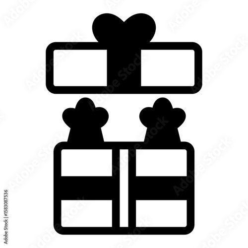Cat with Gift Solid Black