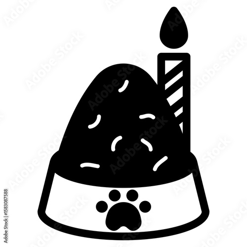 Cat Birthday Cake Solid Black