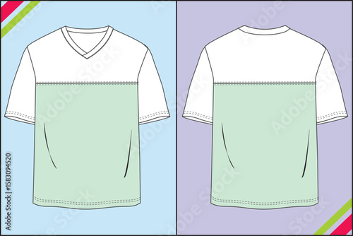 REGULAR CUT AND SEW  V NECK HALF SLEEVE TEE