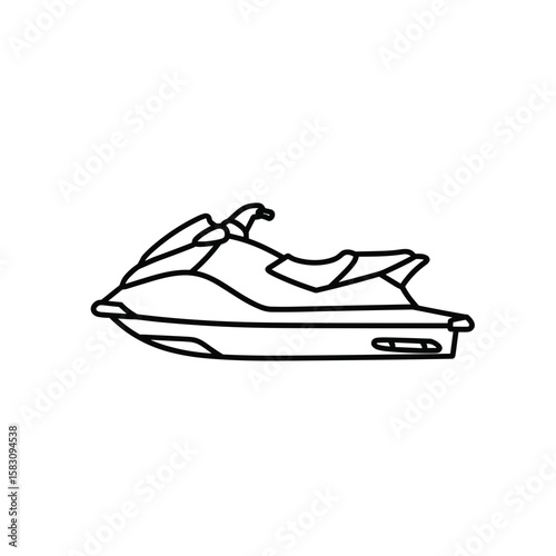 Jet ski outline icon for branding or advertising