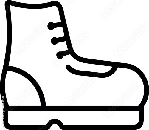 Black outline of a single winter boot snow boot footwear