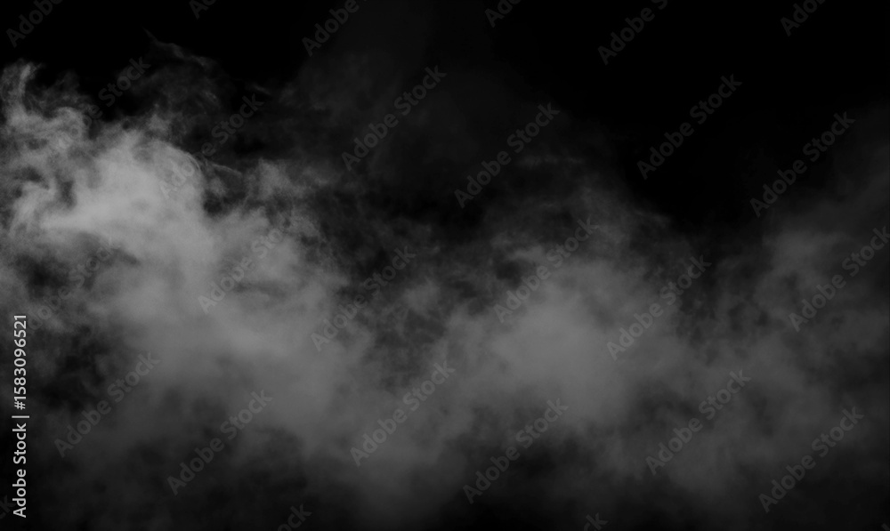 Fototapeta premium dark fog or smoke effect isolated on transparent background. Steam explosion special effect. Effective texture of steam, fog, smoke png. realistic smoke fog overlay