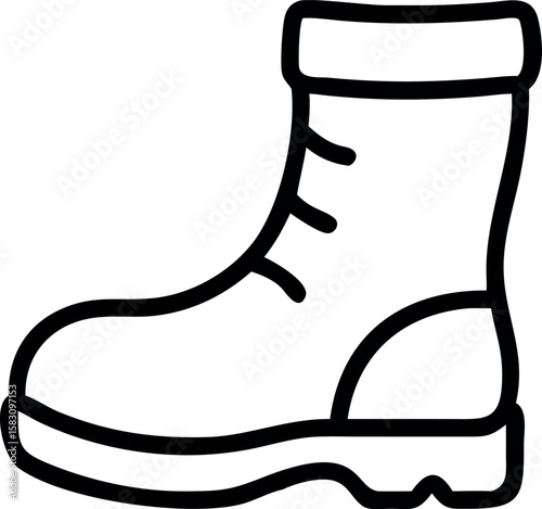 Black outline of a winter boot snow boot footwear