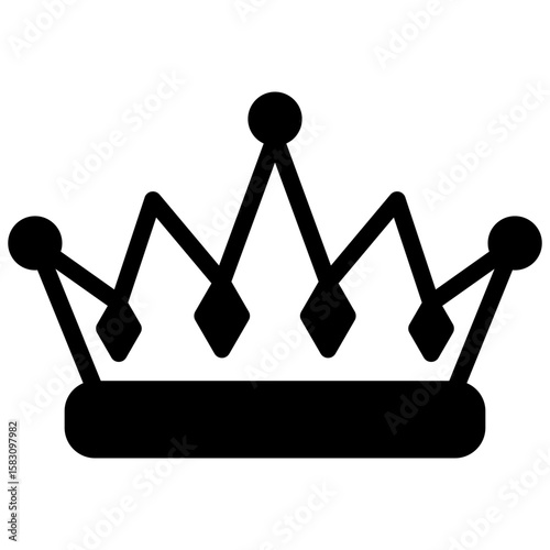 Queen Crown Solid Black