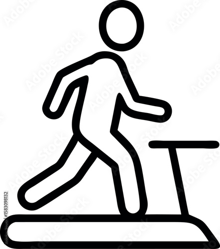 Person running on treadmill icon fitness exercise