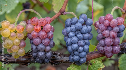 Wallpaper Mural Dew kissed grapes  juicy clusters on vibrant green vines in a sunlit vineyard setting Torontodigital.ca