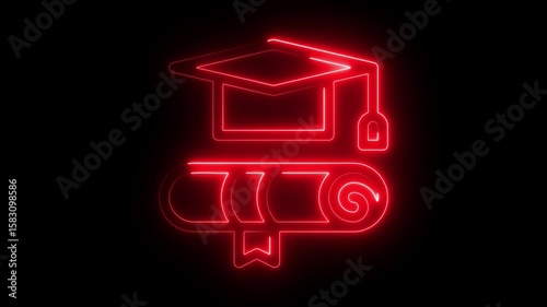 Glowing neon letter 'A' illuminates a dark background, a vibrant technological symbol for web and business design