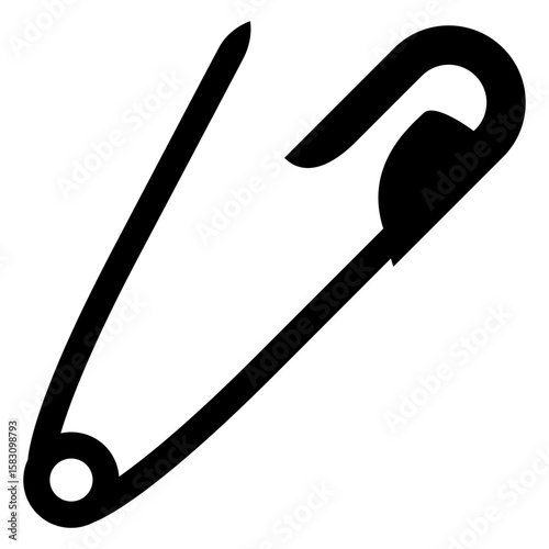 Icono silueta de imperdible abierto 