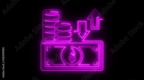 A vibrant, glowing neon sign illuminates the darkness, its radiant light a captivating focal point
