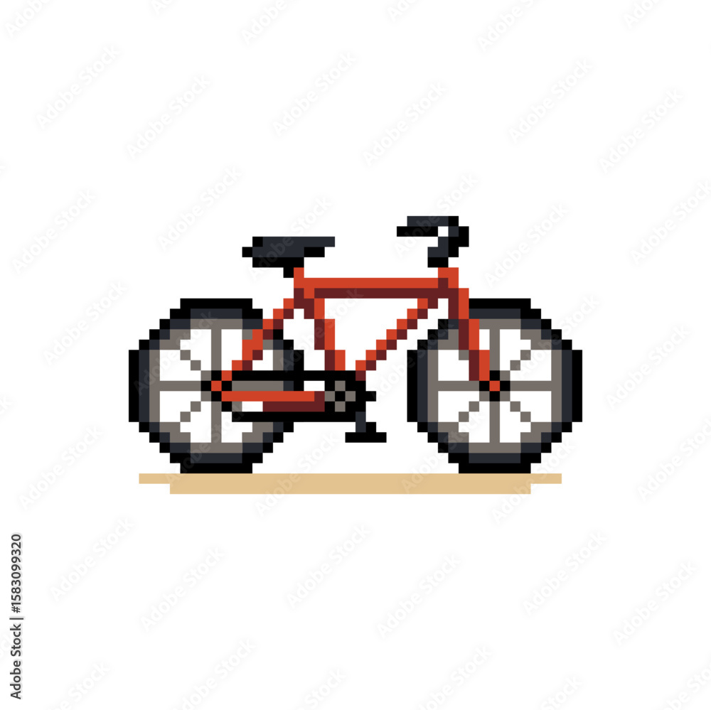 Obraz premium 8-Bit Pixel Art Bicycle Icon