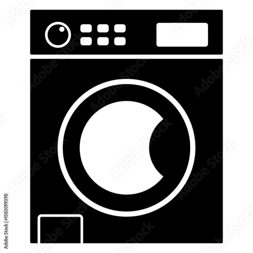 Icono silueta de máquina lavadora