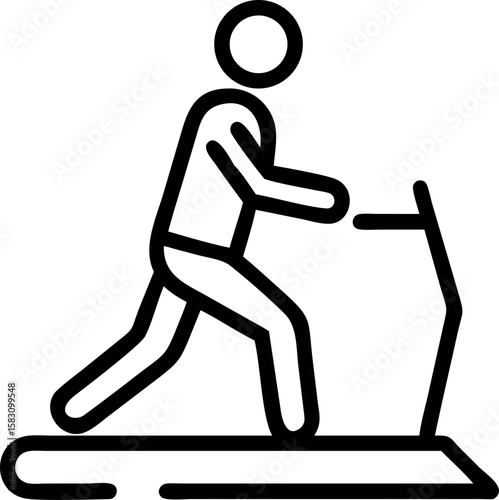 Person walking on treadmill icon fitness exercise