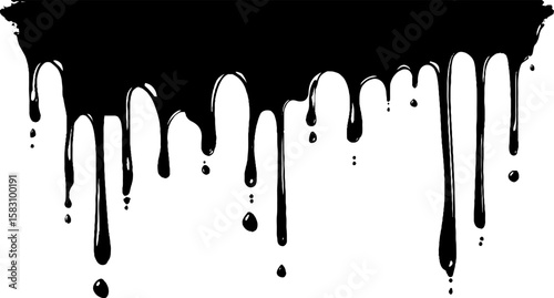 Black dripping paint border for creative design and decoration projects