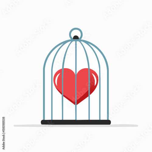 Cage open, Heart locked Inside, Waiting To Be Free From the Metal Bars