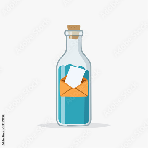 Message in a bottle concept 