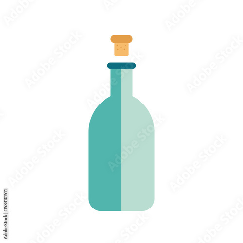Illustration milk bottle glass open isolated
