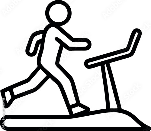 Simple icon of person running on treadmill exercise