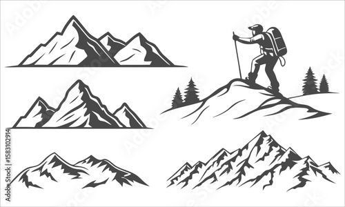 Mountain climber peak adventure hiking