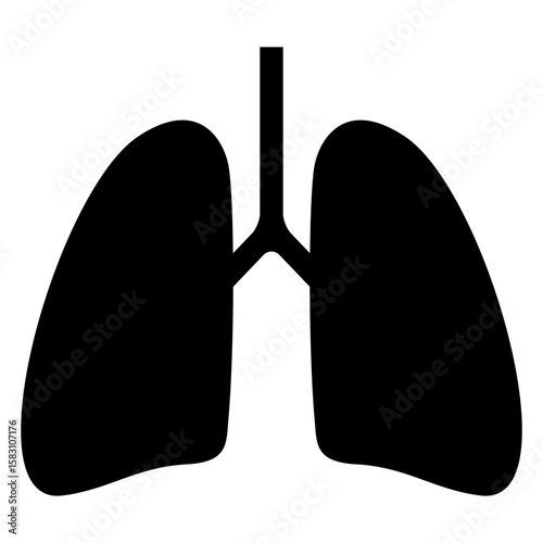 Sistema respiratorio. Icono silueta de pulmones