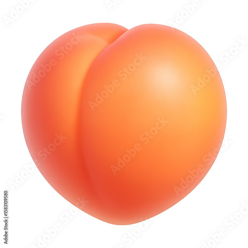 PNG Glossy peach fruit illustration.